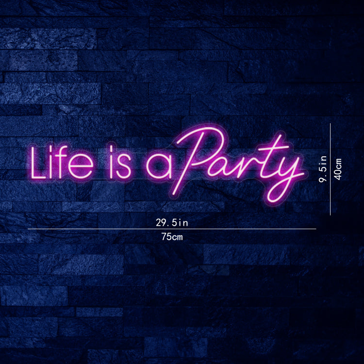 La vida es una fiesta Letrero de neón