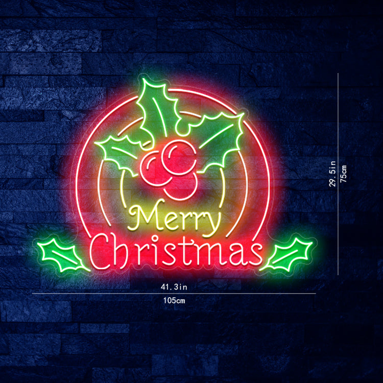 Letrero de neón navideño