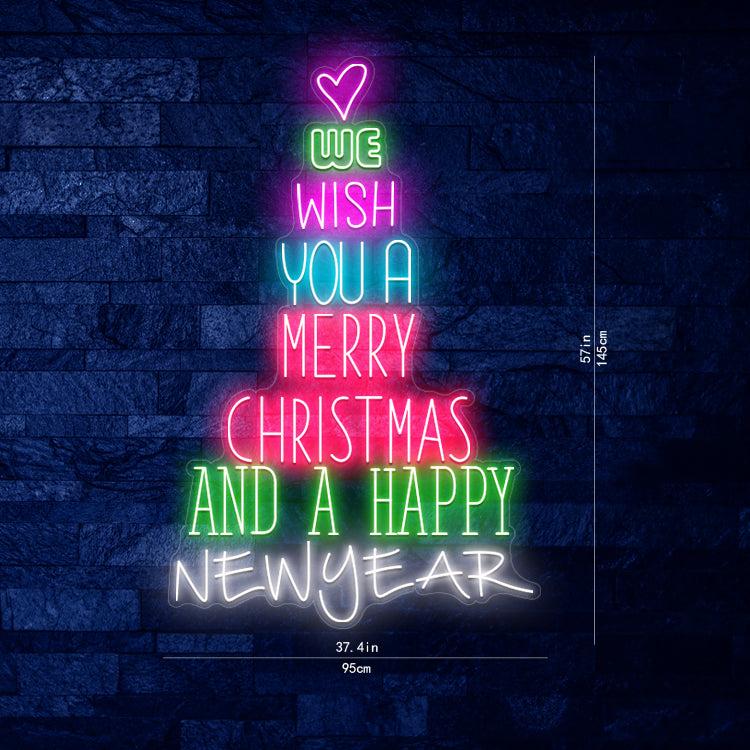 Le deseamos una feliz Navidad y un próspero año nuevo Luz de neón