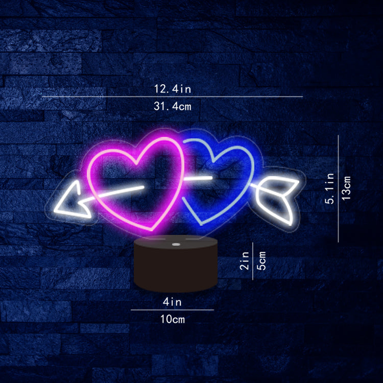 Letrero de neón de corazón a corazón