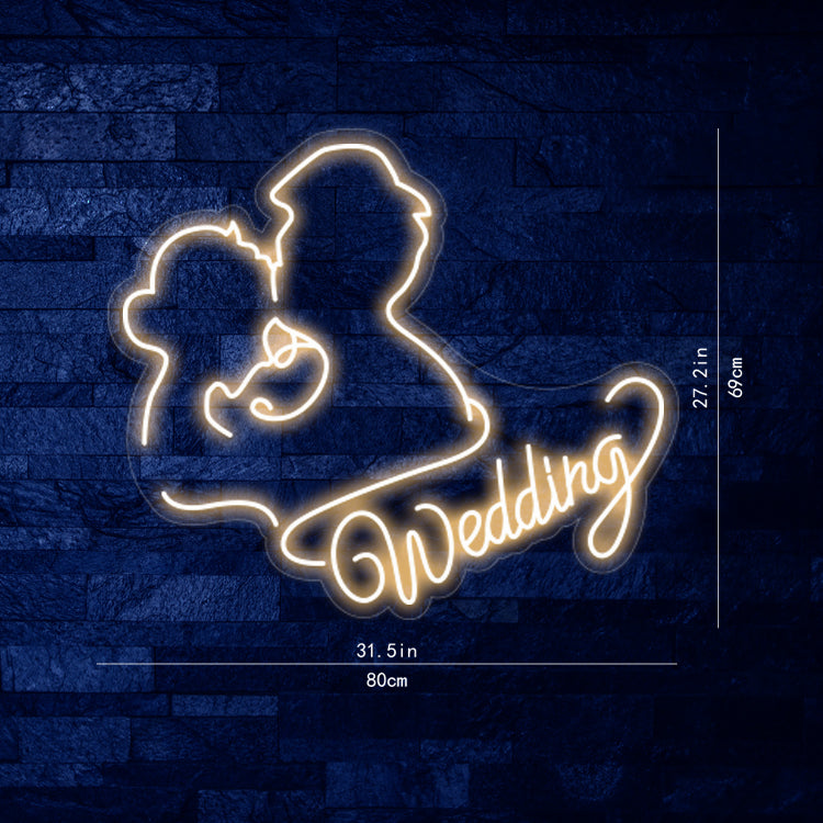 Fondo de letrero de neón de boda