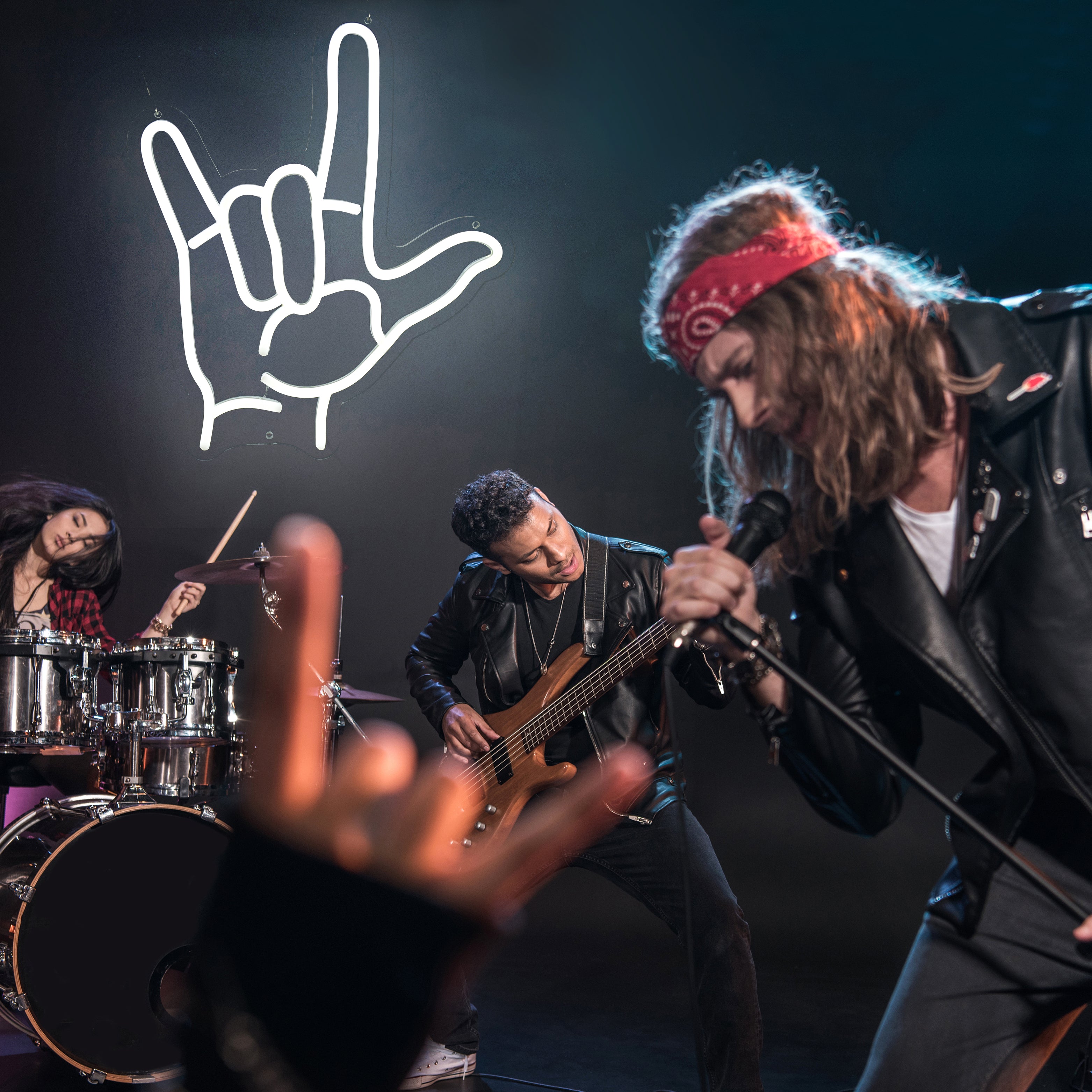 Rock N Roll Hand Neon Sign