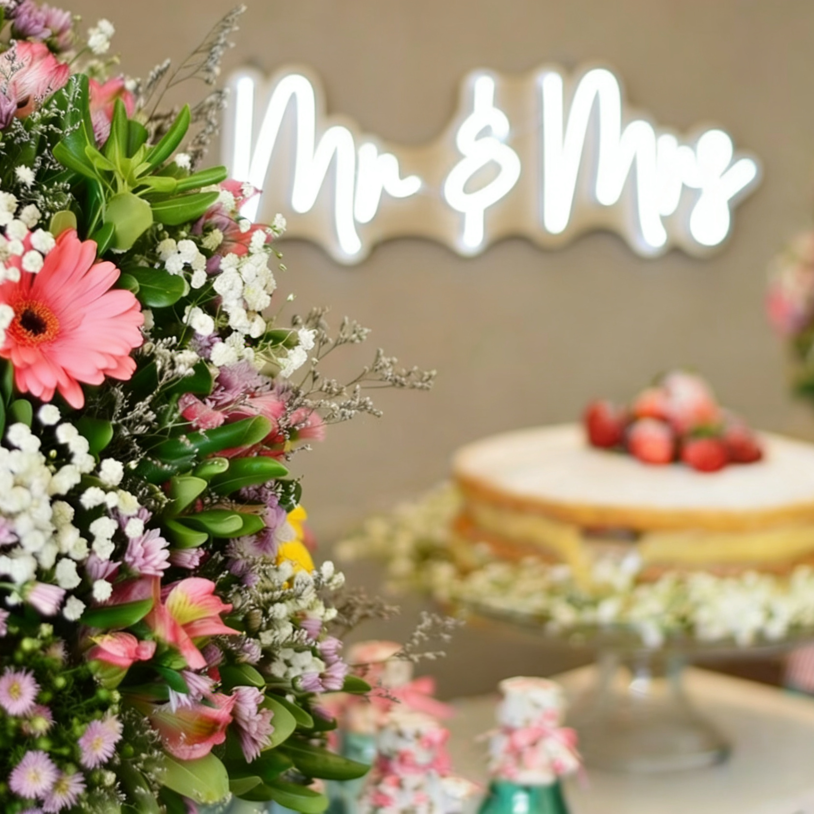 Señor y señora letrero de neón