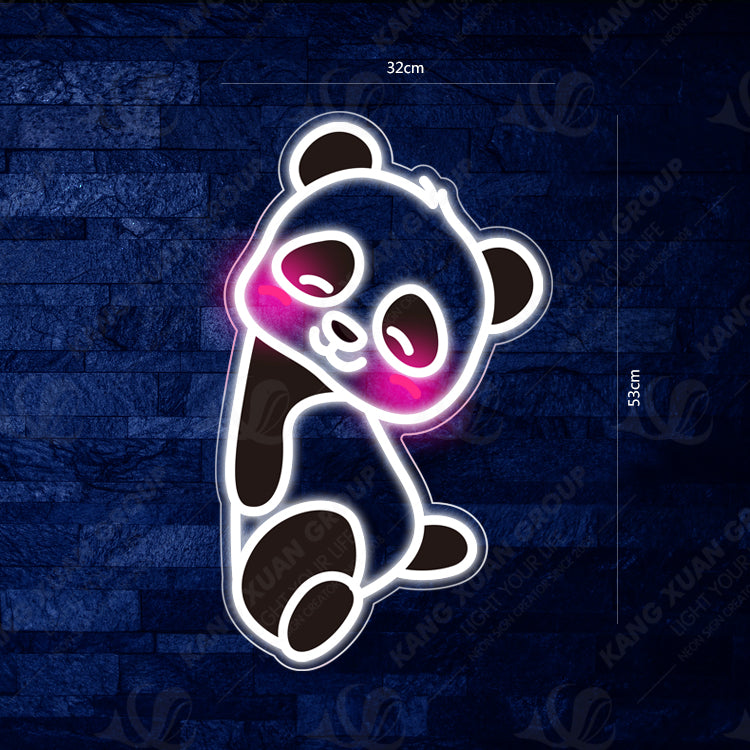 Curious Male Panda Neon Light – Free Name Customization