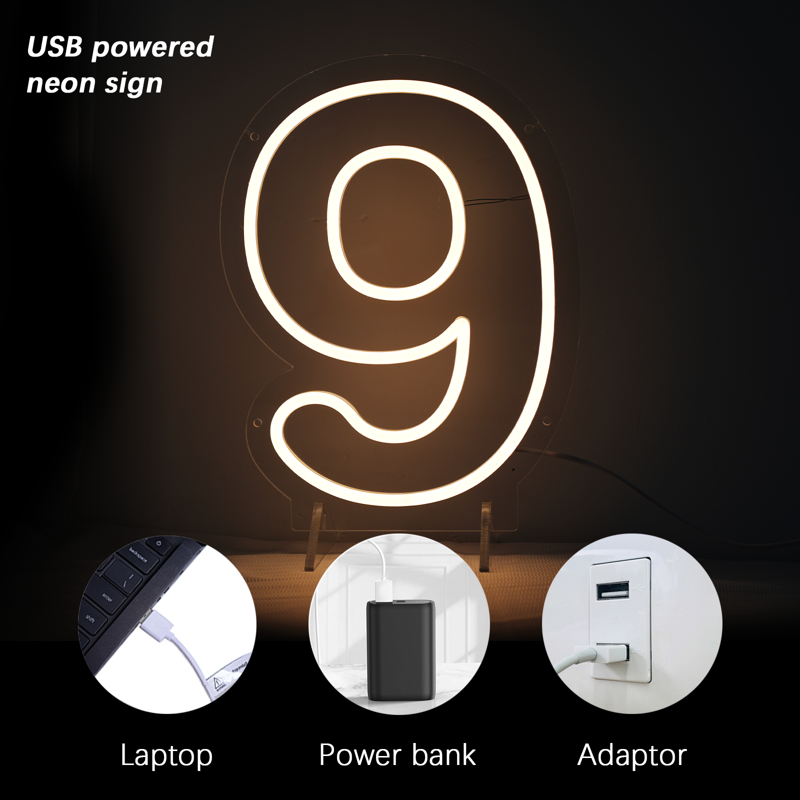 Number 9 Led Neon Sign