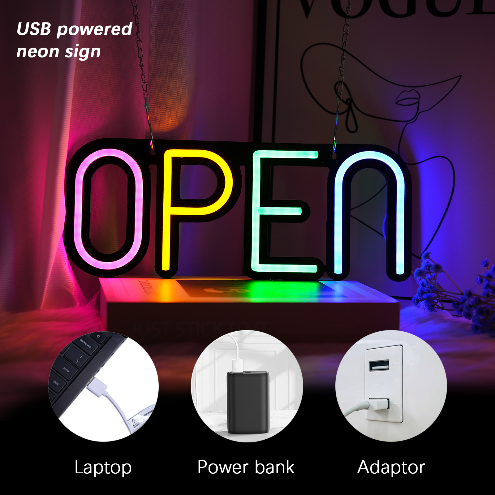 Color OPEN Led Neon Signs