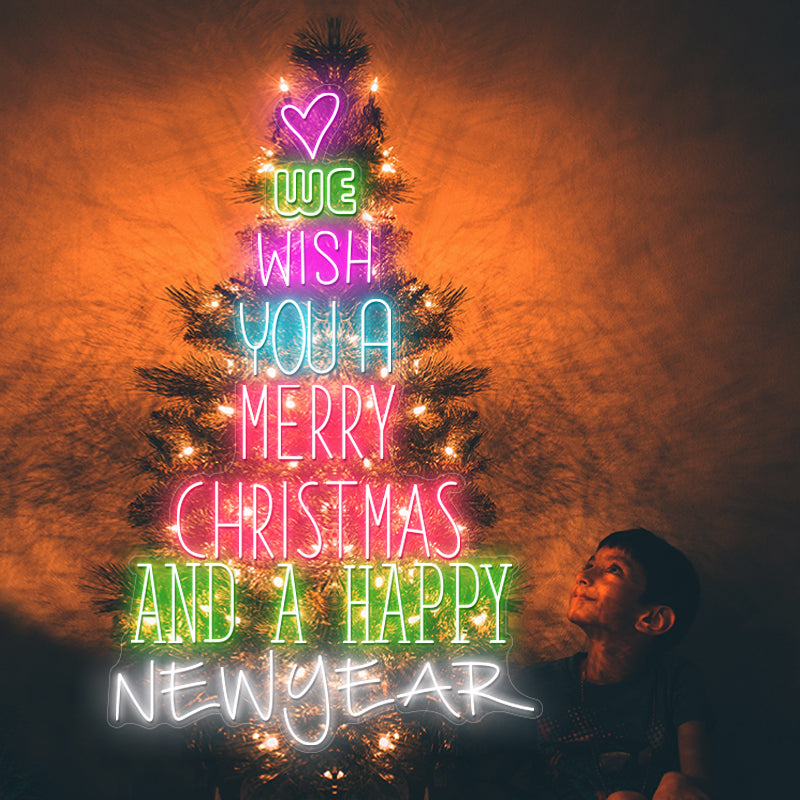 Le deseamos una feliz Navidad y un próspero año nuevo Luz de neón