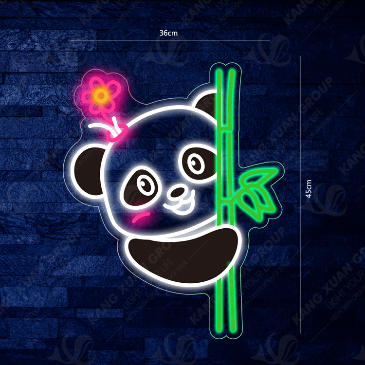 Female Bamboo Panda Neon Light – Free Name Customization