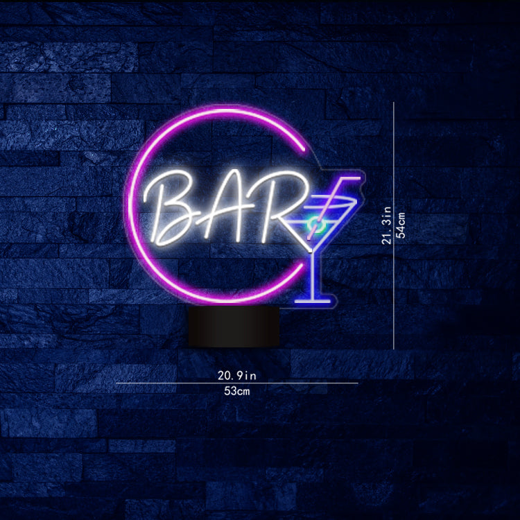 Barra y botella azul