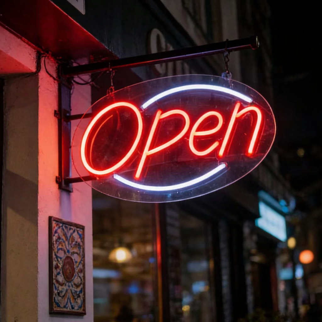 Open Neon Light Sign for Store