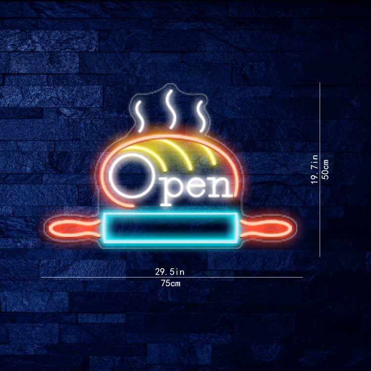 Open Bread Neon Light