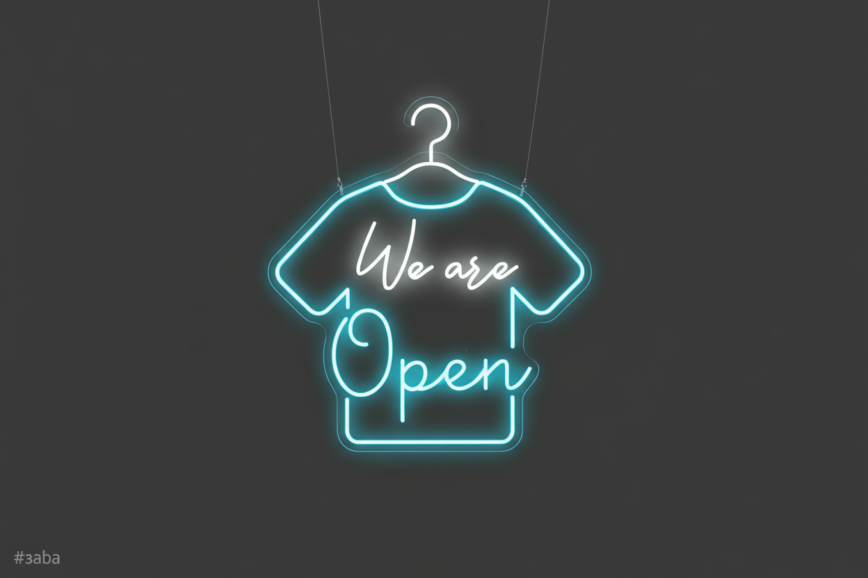 Open Neon Sign For Clothing Shop