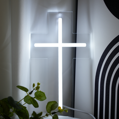 White Cross Led Neon Lights