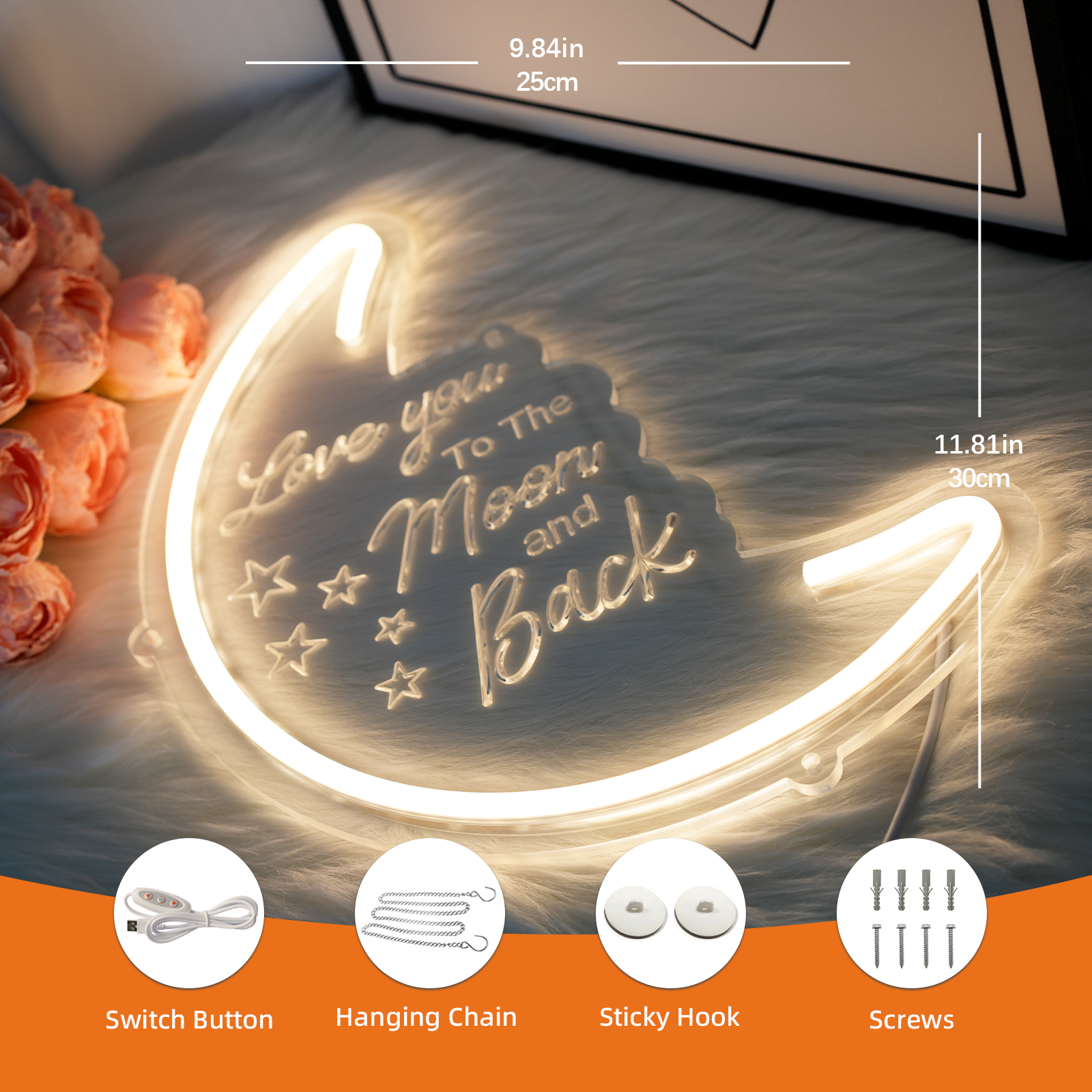 Love you To The moon and Back Led Neon Sign
