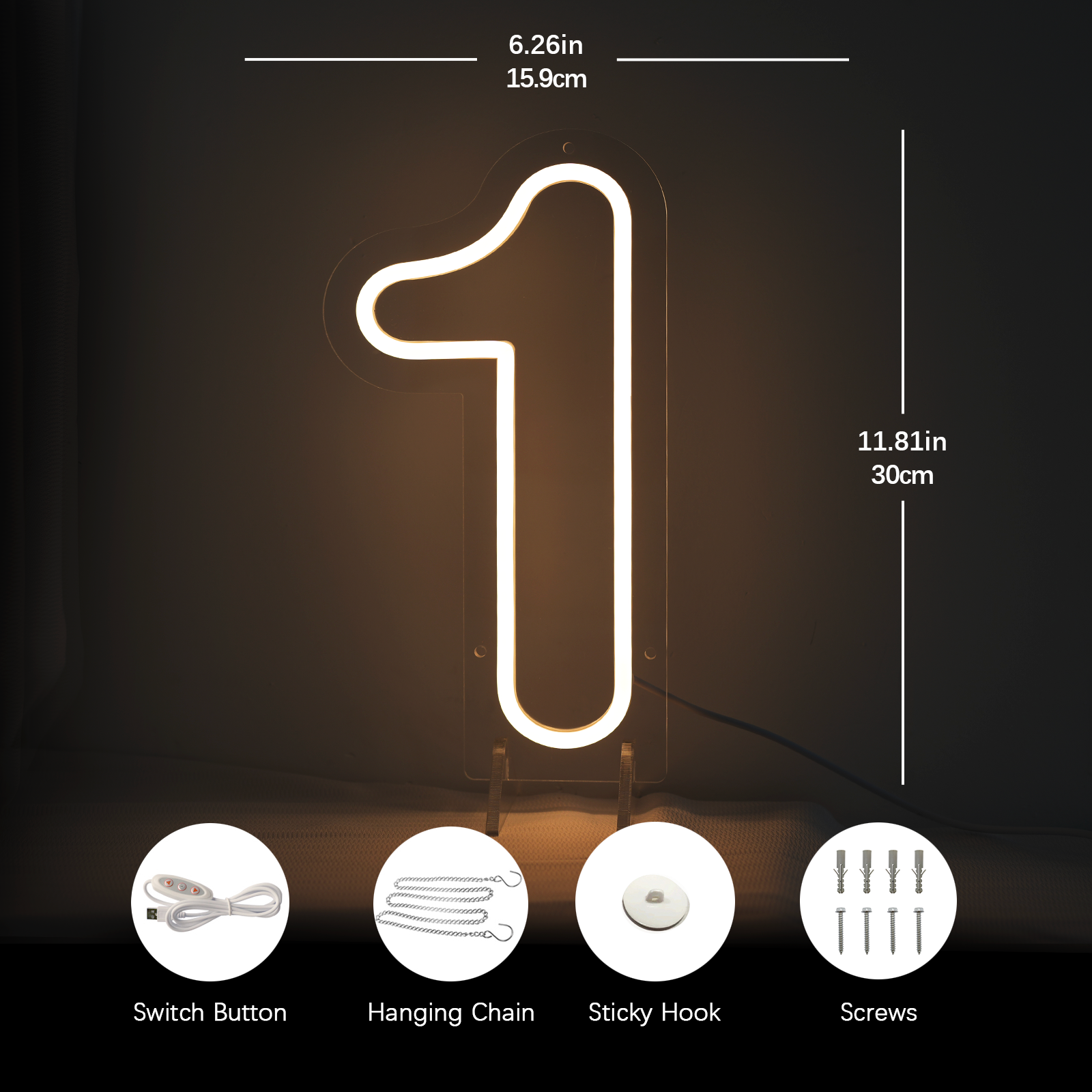 Number 1 Led Neon Sign