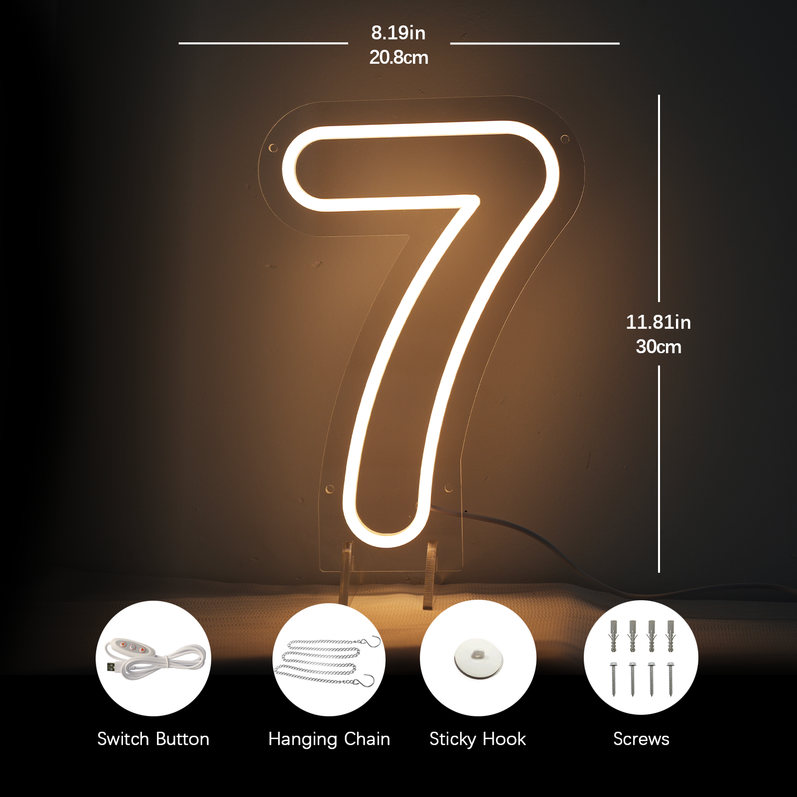 Number 7 Led Neon Sign