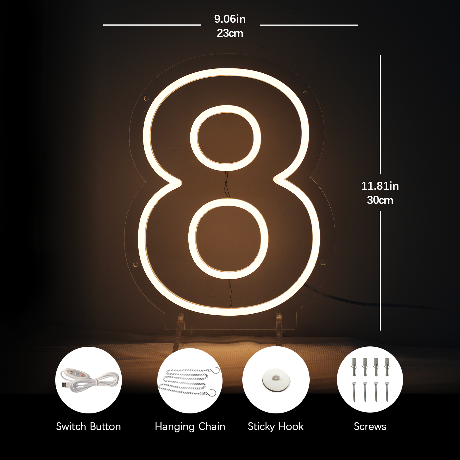 Number 8 Led Neon Sign