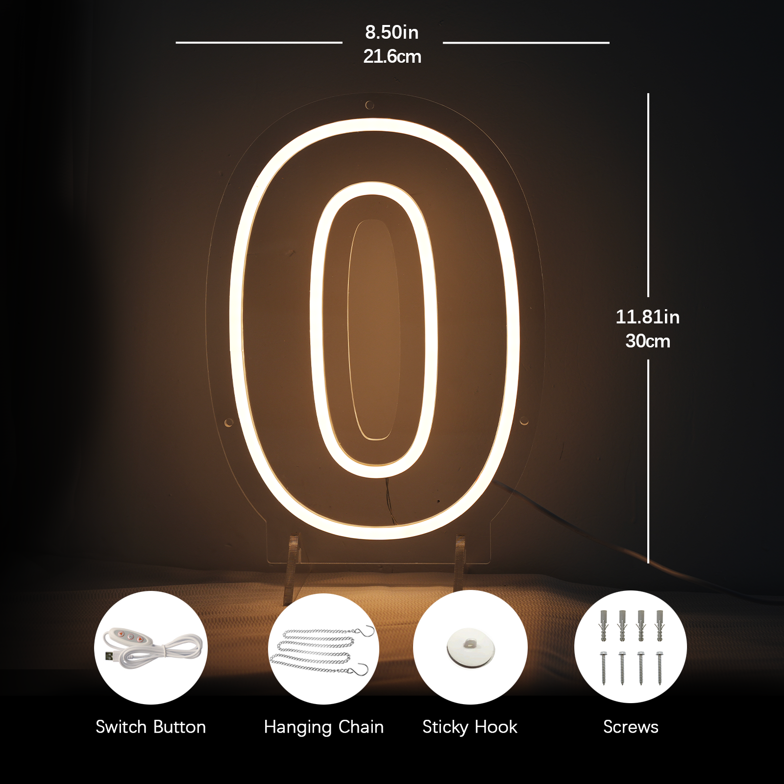 Number 0 Led Neon Sign