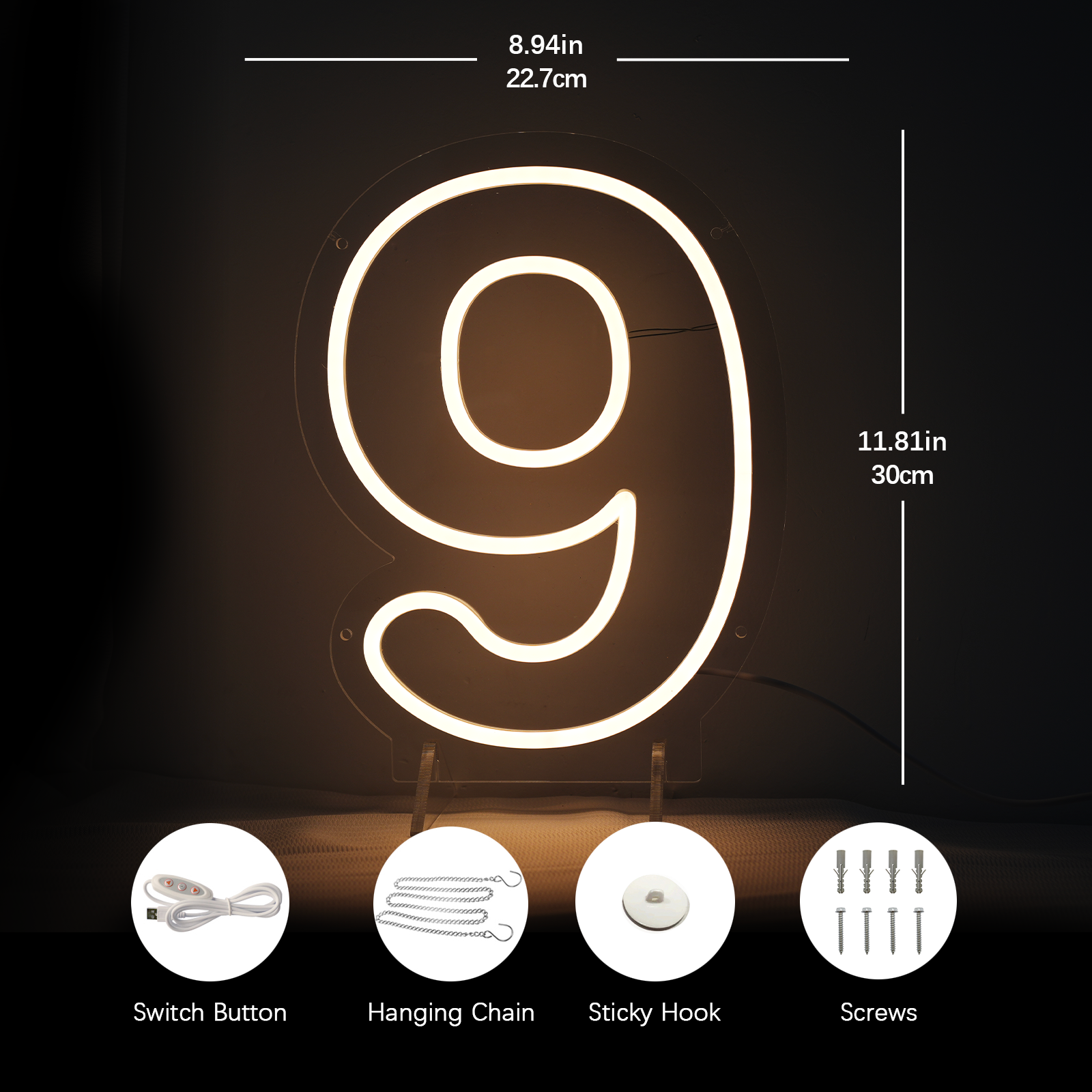Number 9 Led Neon Sign
