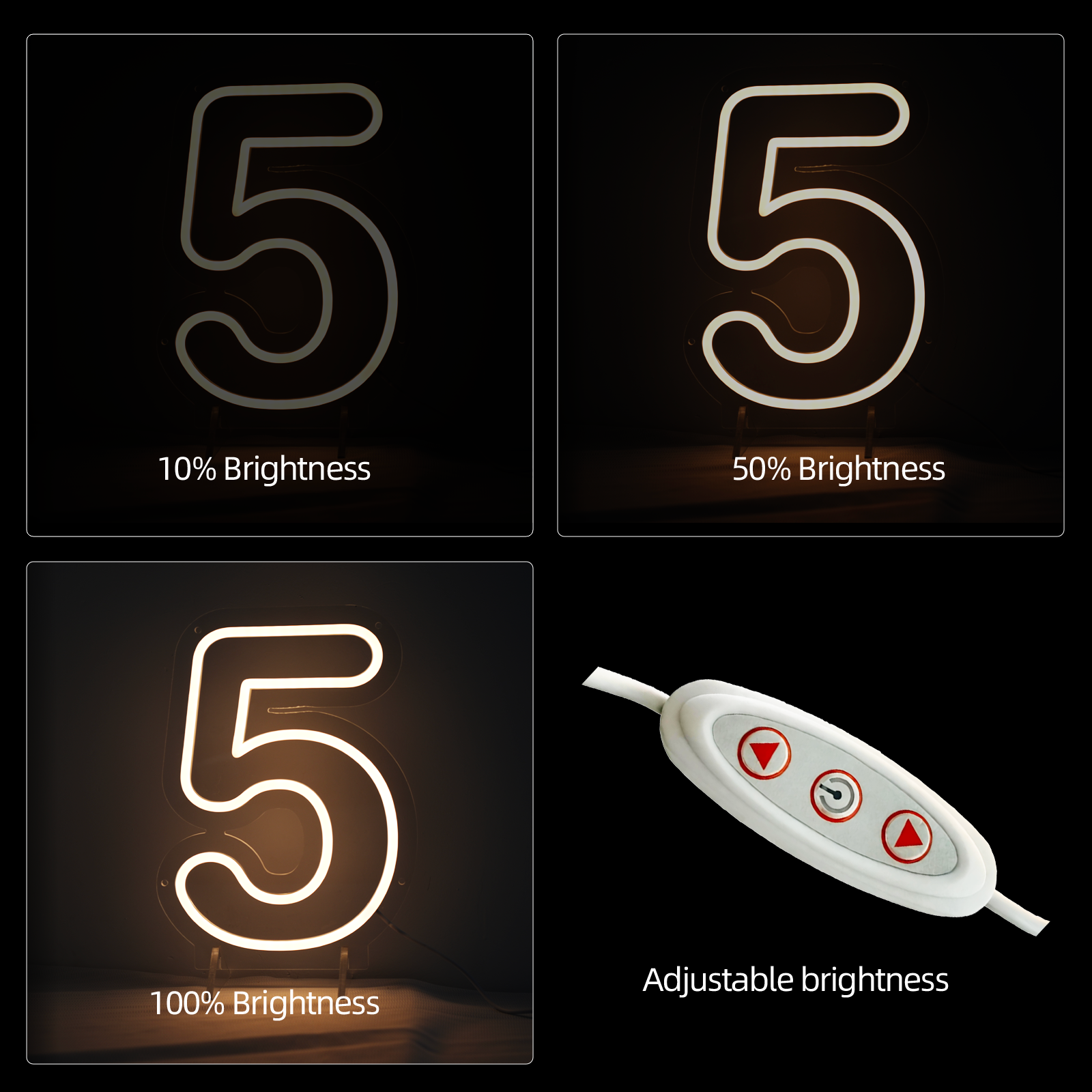 Number 5 Led Neon Sign