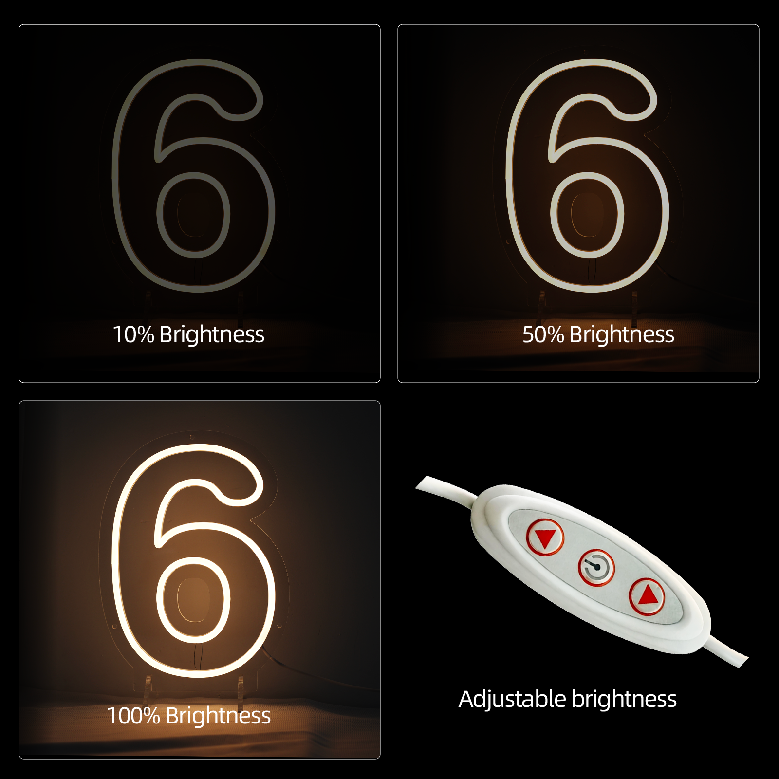 Number 6 Led Neon Sign