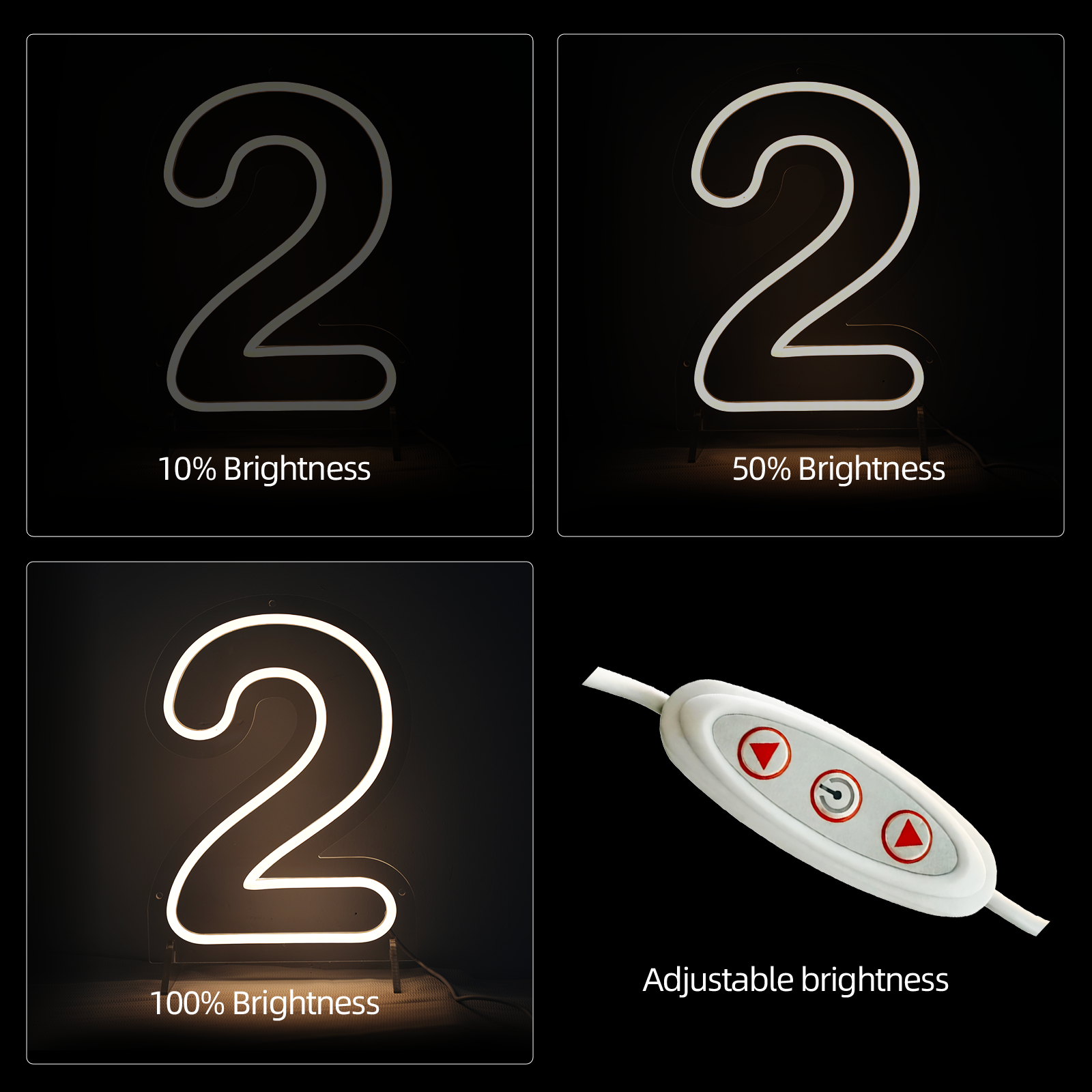 Number 2 Led Neon Sign